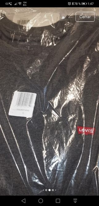 Camiseta Levi's gris oscura talla L con etiqueta