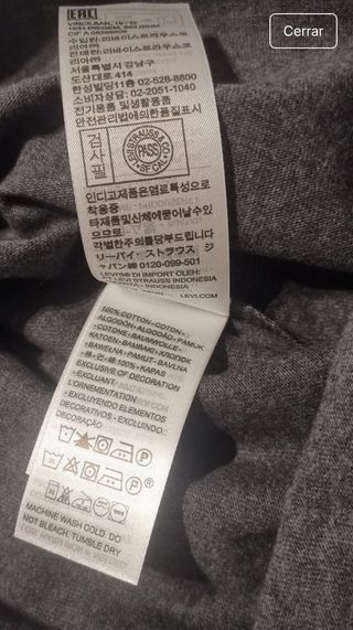 Camiseta Levi's gris oscura talla L con etiqueta