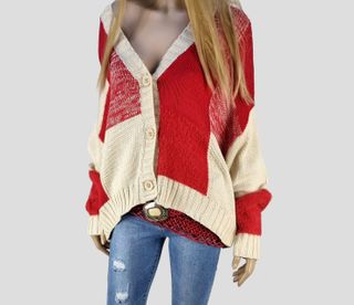 Chaqueta Moderna Beige y Roja - Italy