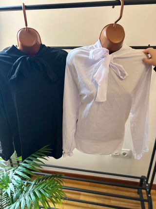 Blusas Manga Larga con Lazo