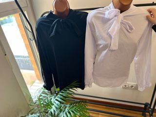 Blusas Manga Larga con Lazo