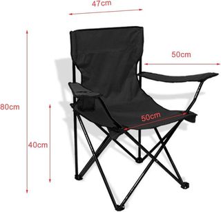 Silla Gris de Camping Plegable Nueva Con Bolsa