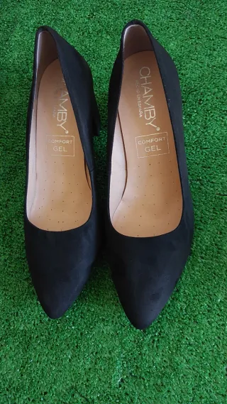 Zapatos CHAMBY tacón ancho negro T.39
