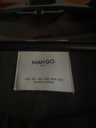 Abrigo Mango gris talla M