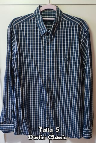 Camisa Dustin Classic Talla 5 Cuadros Azul/Blanco