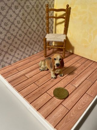 Bassethound miniatura dollhouse