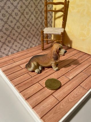 Bassethound miniatura dollhouse