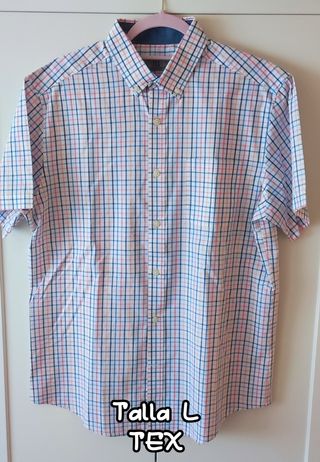 Camisa manga corta cuadros Talla L