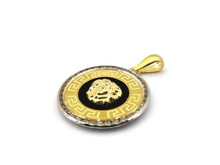 colgante oro 18k con piedra con circonita,onix