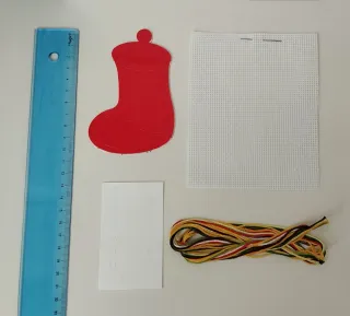 Kit Punto de Cruz Calcetín Navideño