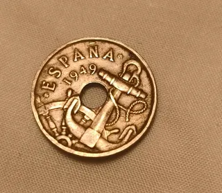 1949 Tres monedas 50 céntimos Peseta