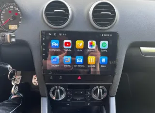 Rádio Audi A3 8P Android 14 com Carplay sem fios.