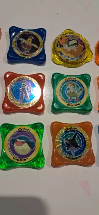Lote 18 Pokémon Tazos Plástico