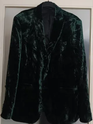 Chaqueta de terciopelo verde hombre