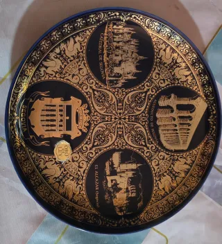 Plato Decorativo Segovia Oro de Ley