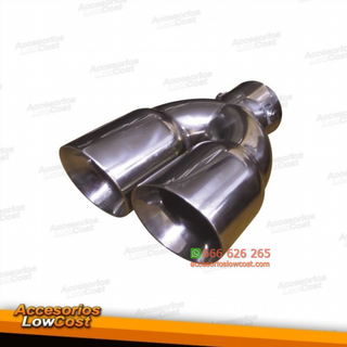 Cola de escape doble universal en acero inox. par
