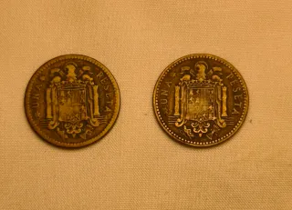 2 Monedas 1 Peseta Franco 1947