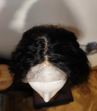 Peluca Cabello Humano Negra Rizada