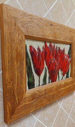 4 Cuadros de Cerámica Artesanal ideal baños