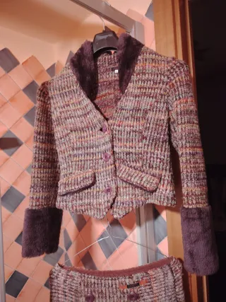 Tailleur donna lana viola