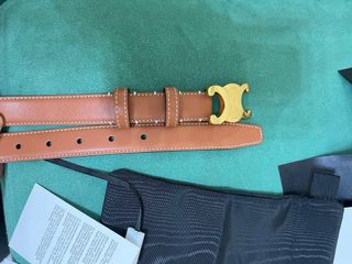 Cintura Celine in Pelle Marrone