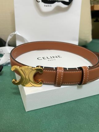 Cintura Celine in Pelle Marrone