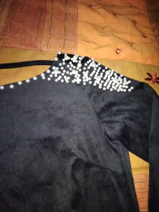 Vestito donna nero con perle