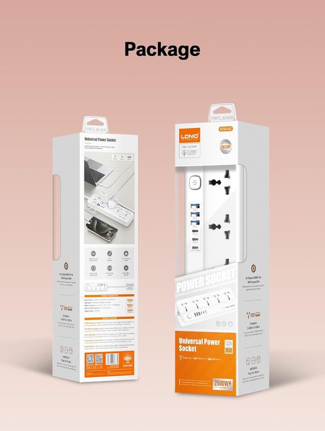 MANTO CP1 Regleta 5 enchufes univ. 3 USB-A 3 USB-C