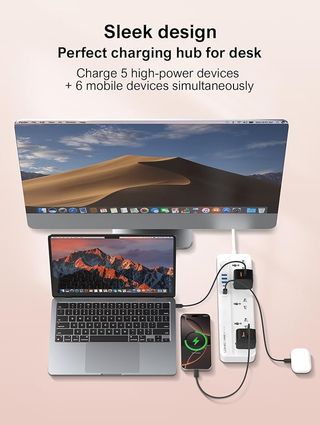 MANTO CP1 Regleta 5 enchufes univ. 3 USB-A 3 USB-C