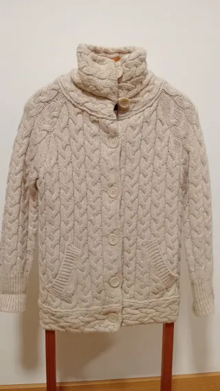 Chaqueta Zara Knit Beige Talla M