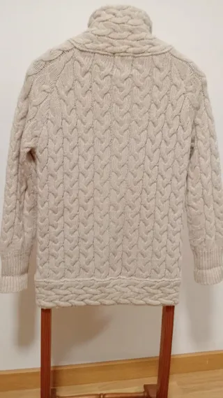 Chaqueta Zara Knit Beige Talla M