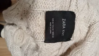 Chaqueta Zara Knit Beige Talla M