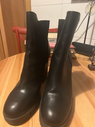 Botines Zara Piel Talla 41 Negros