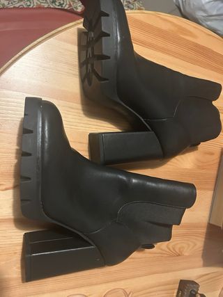 Botines Zara Piel Talla 41 Negros