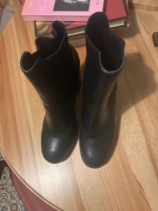 Botines Zara Piel Talla 41 Negros