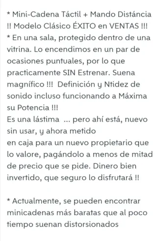 Mini Cadena LG Táctil con Mando a Distáncia