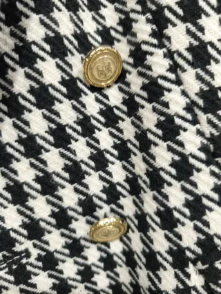 Blazer Zara Houndstooth Doble Botonadura