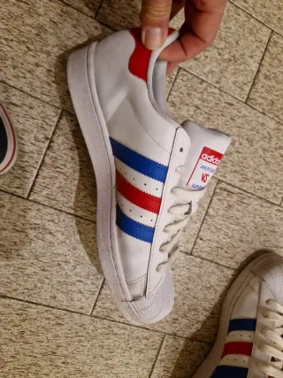 Scarpe Adidas Superstar Bianche Rosse Blu