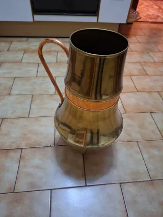 Paragüero antiguo metal dorado