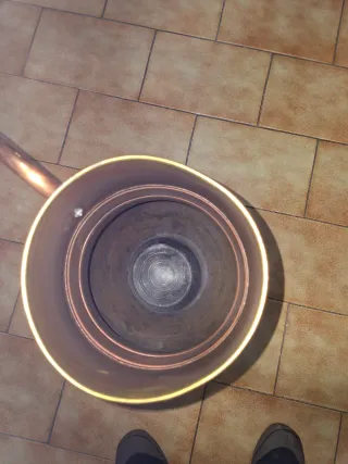 Paragüero antiguo metal dorado