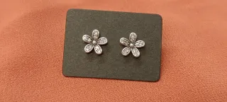 Pendientes Flor Plata con Circonitas