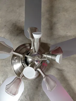 Lámpara Ventilador Madera y Metal