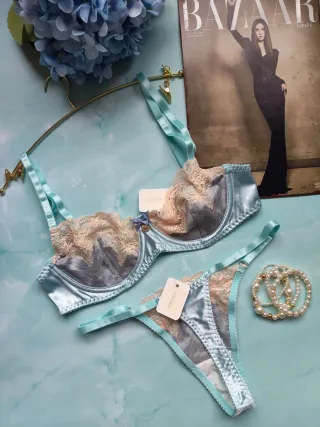 Conjunto sujetador y tanga encaje sexy