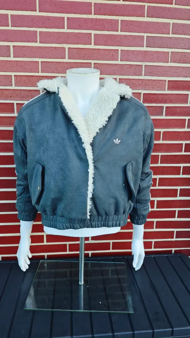 Chaqueta Adidas retro mujer gris