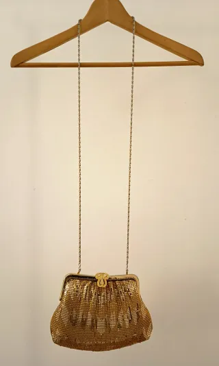 Bolso Malla Vintage Dorado y Plateado