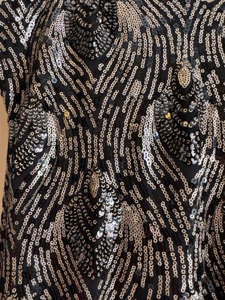 Vestido fiesta lentejuelas negro y dorado Talla M