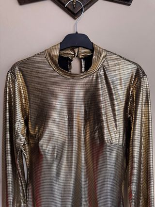 Vestido fiesta dorado ajustado