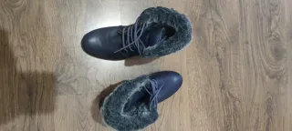 Botines cuña forrados azul