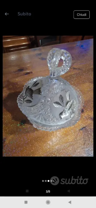 Zuppiera in vetro decorata