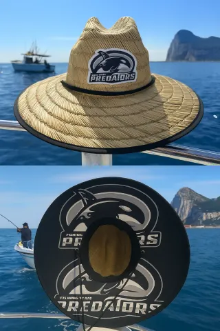 Gorro de pesca Predators beige y negro